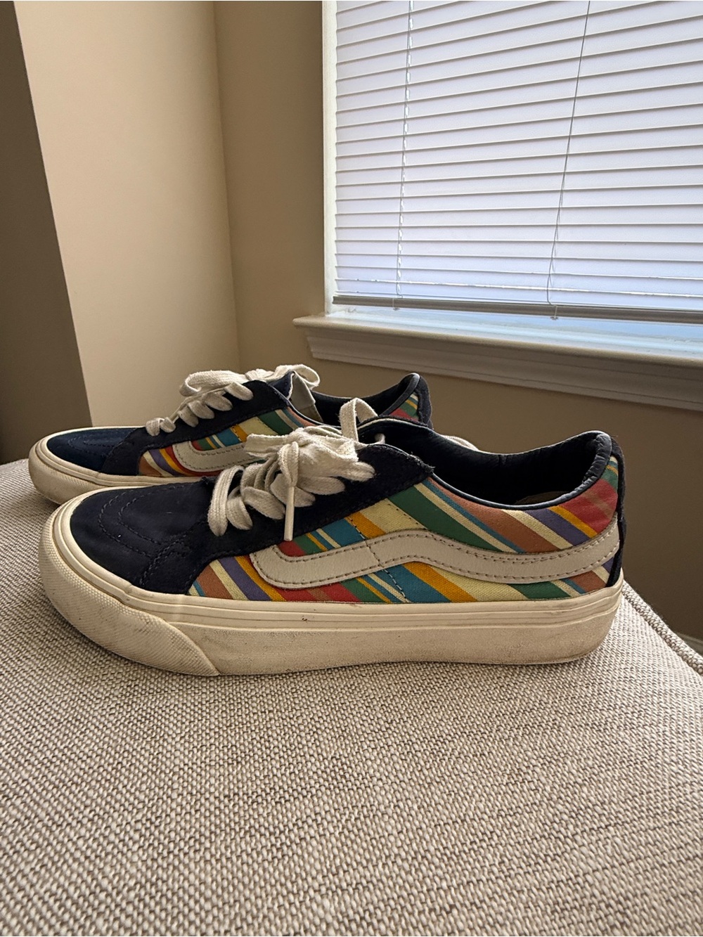 Vans Old Skool Sneakers - Black with Multicolor Stripe Panel